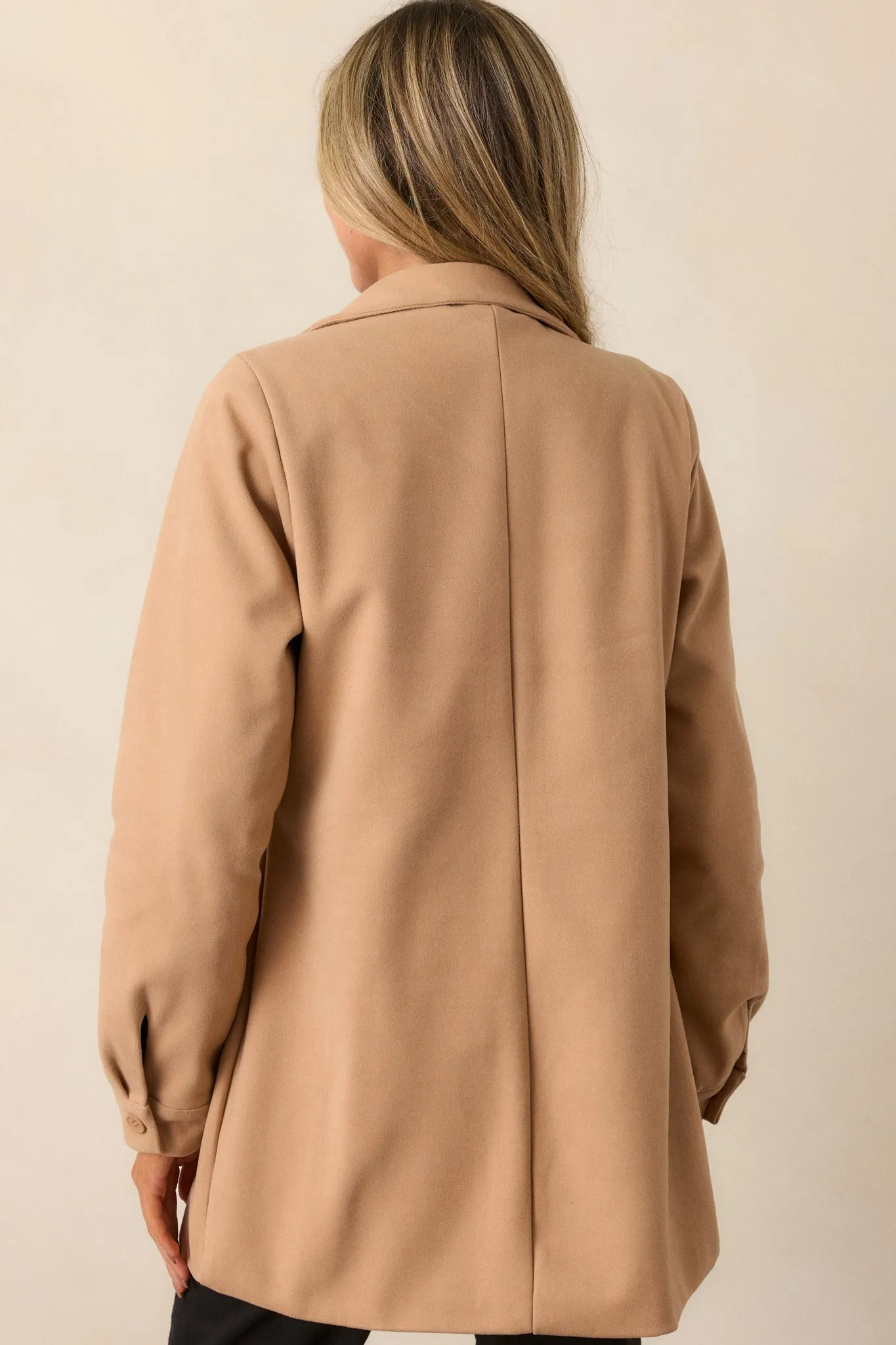 Everything I Need Camel Double-Breasted Coat