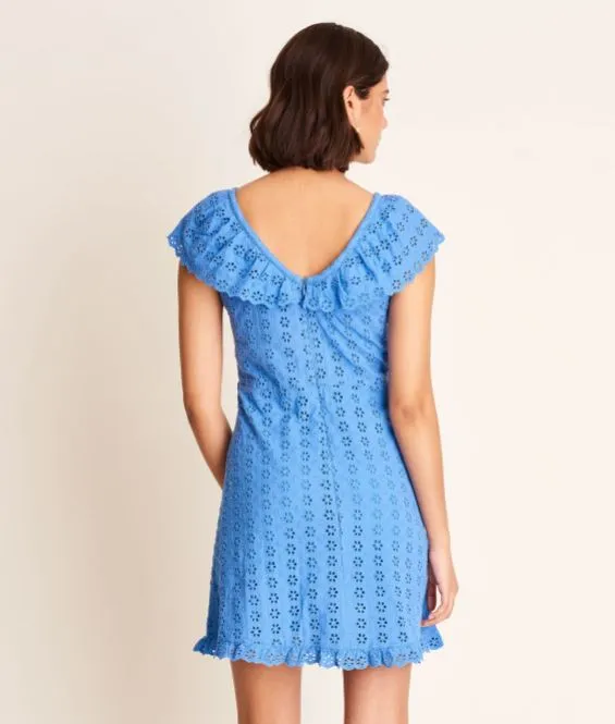 Eyelet Shift Dress - Periwinkle