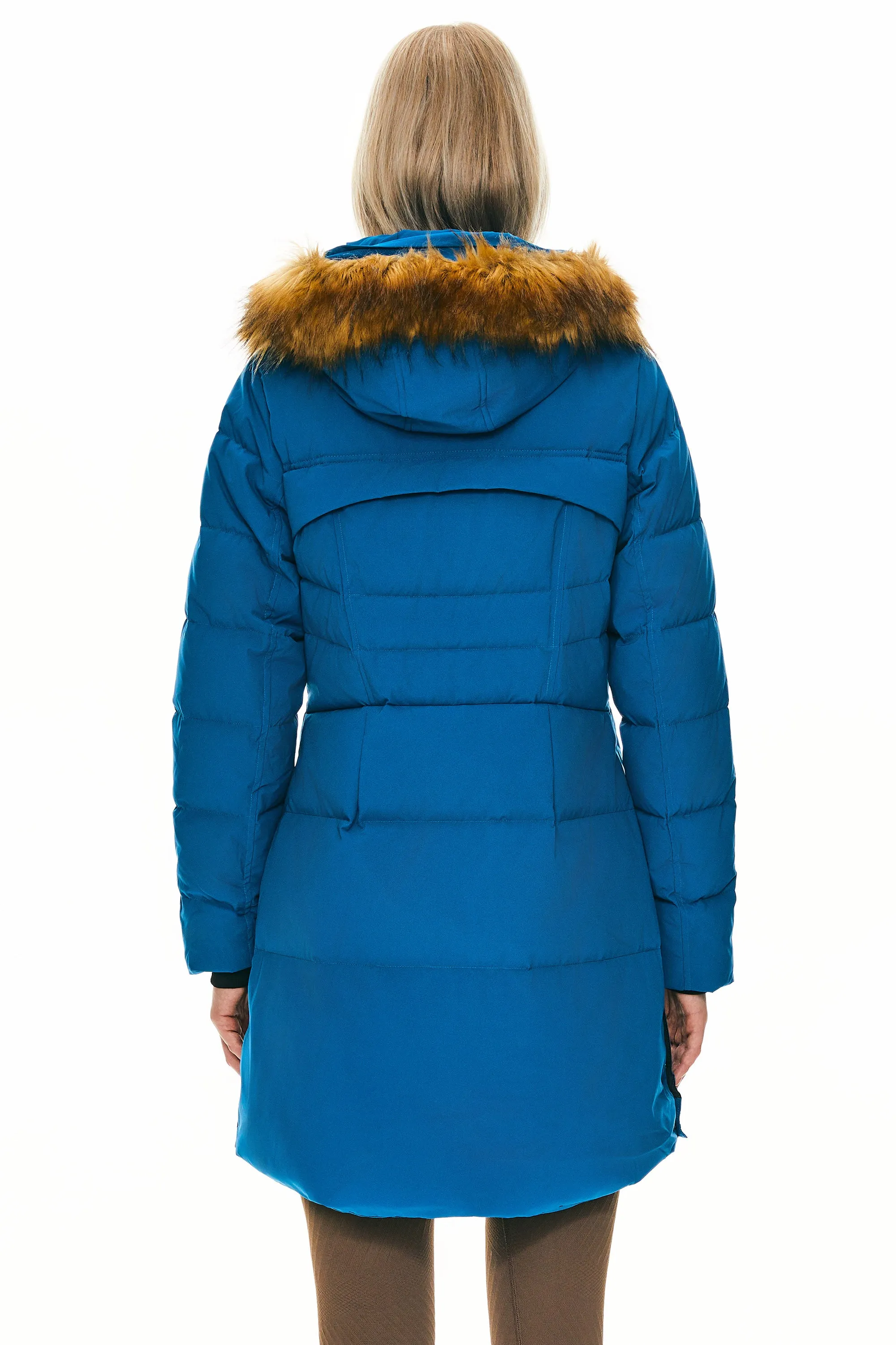 Faux Fur Trim Hood Winter Down Jacket