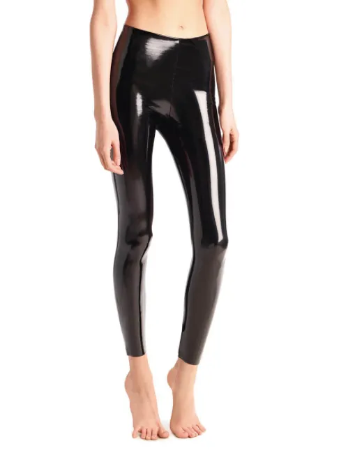 Faux Patent Leather Leggings Black