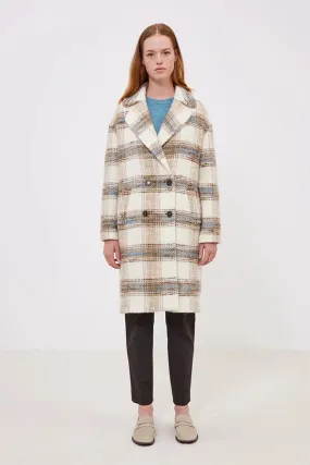 Gerard Darel & PabloMATHILDE CHECKERED DOUBLE-BREASTED COAT