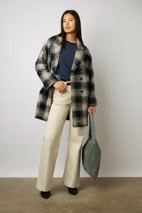 Gerard Darel SAVERINA DOUBLE BREASTED CHECKERED COAT