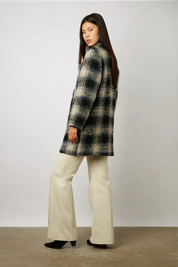 Gerard Darel SAVERINA DOUBLE BREASTED CHECKERED COAT