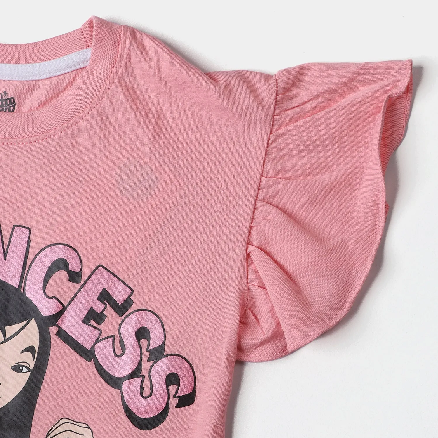 Girls Cotton Jersey T-Shirt H/S Princess-C.Pink