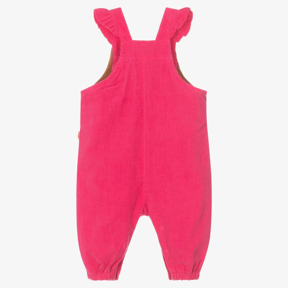 Girls Pink Bunny Dungarees