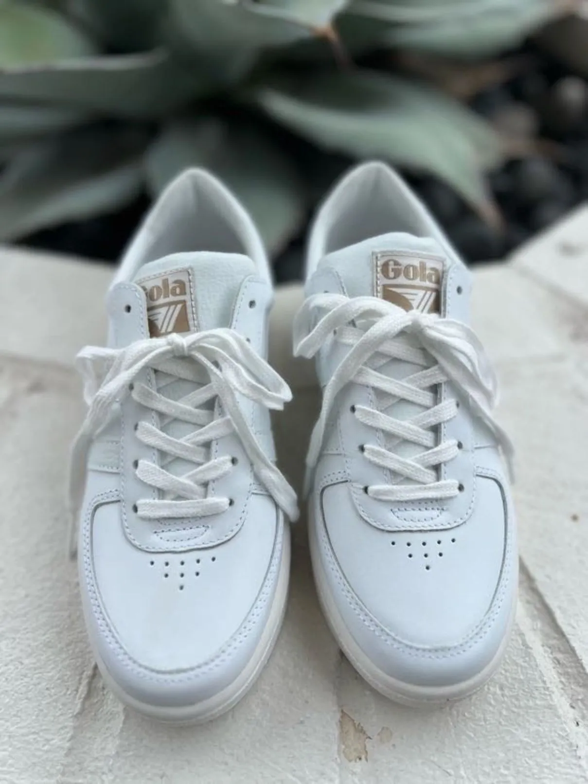 Gola Grandslam Leather Sneaker in White/White/White