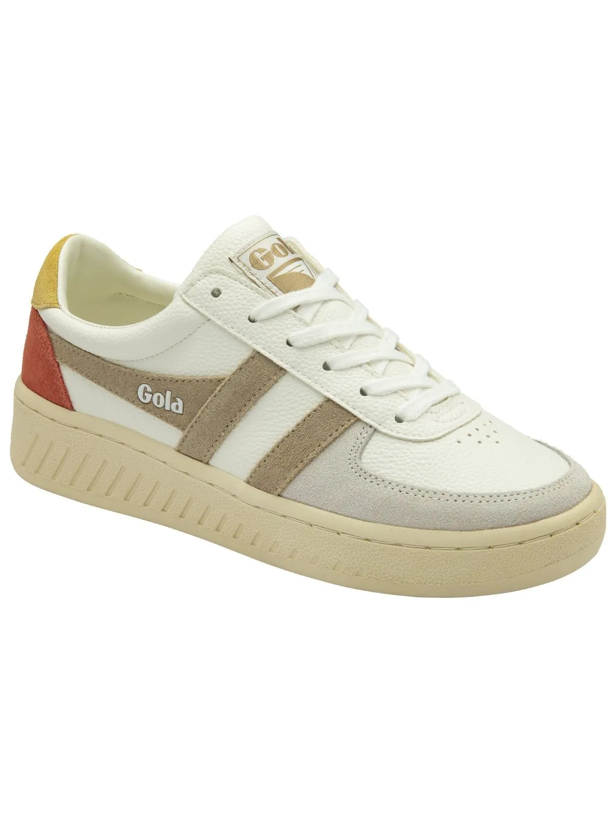 Gola Grandslam Trident Sneaker in White/Bone/Flux