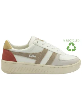 Gola Grandslam Trident Sneaker in White/Bone/Flux