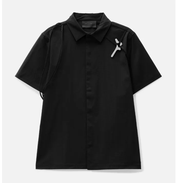 HELIOT EMIL  |Nylon Plain Short Sleeves Logo Shirts