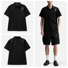 HELIOT EMIL  |Nylon Plain Short Sleeves Logo Shirts