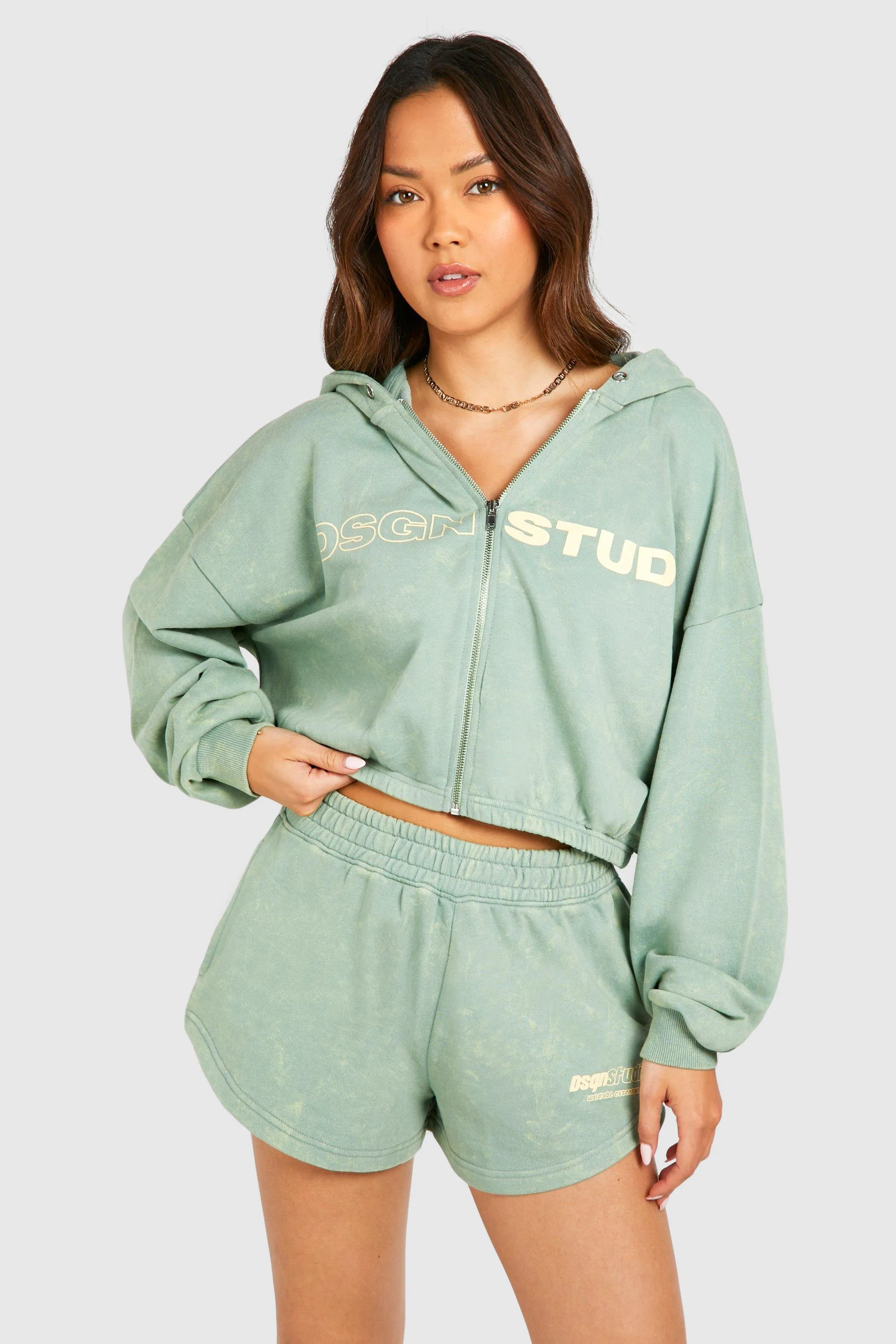 Hoodies & Sweatshirts | Dsgn Studio Washed Zip Through Boxy Fit Hoodie | boohoo