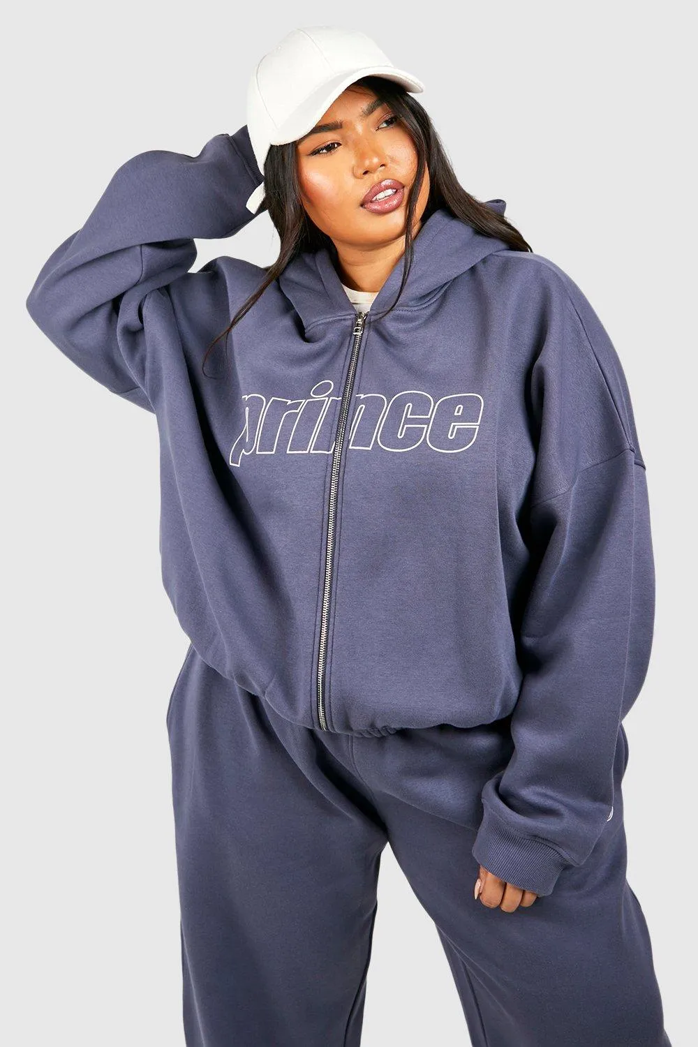 Hoodies & Sweatshirts | Prince Zip Through Oversized Hoodie | boohoo