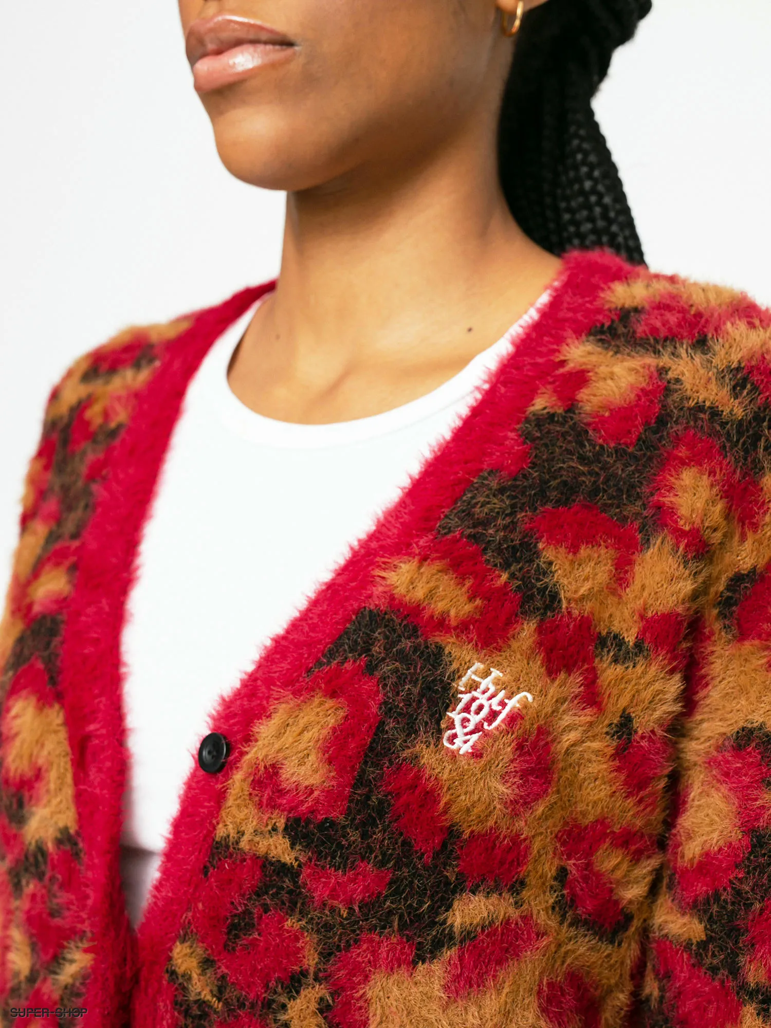 HUF Leopard Knit Duster Sweater Wmn (bloodstone)