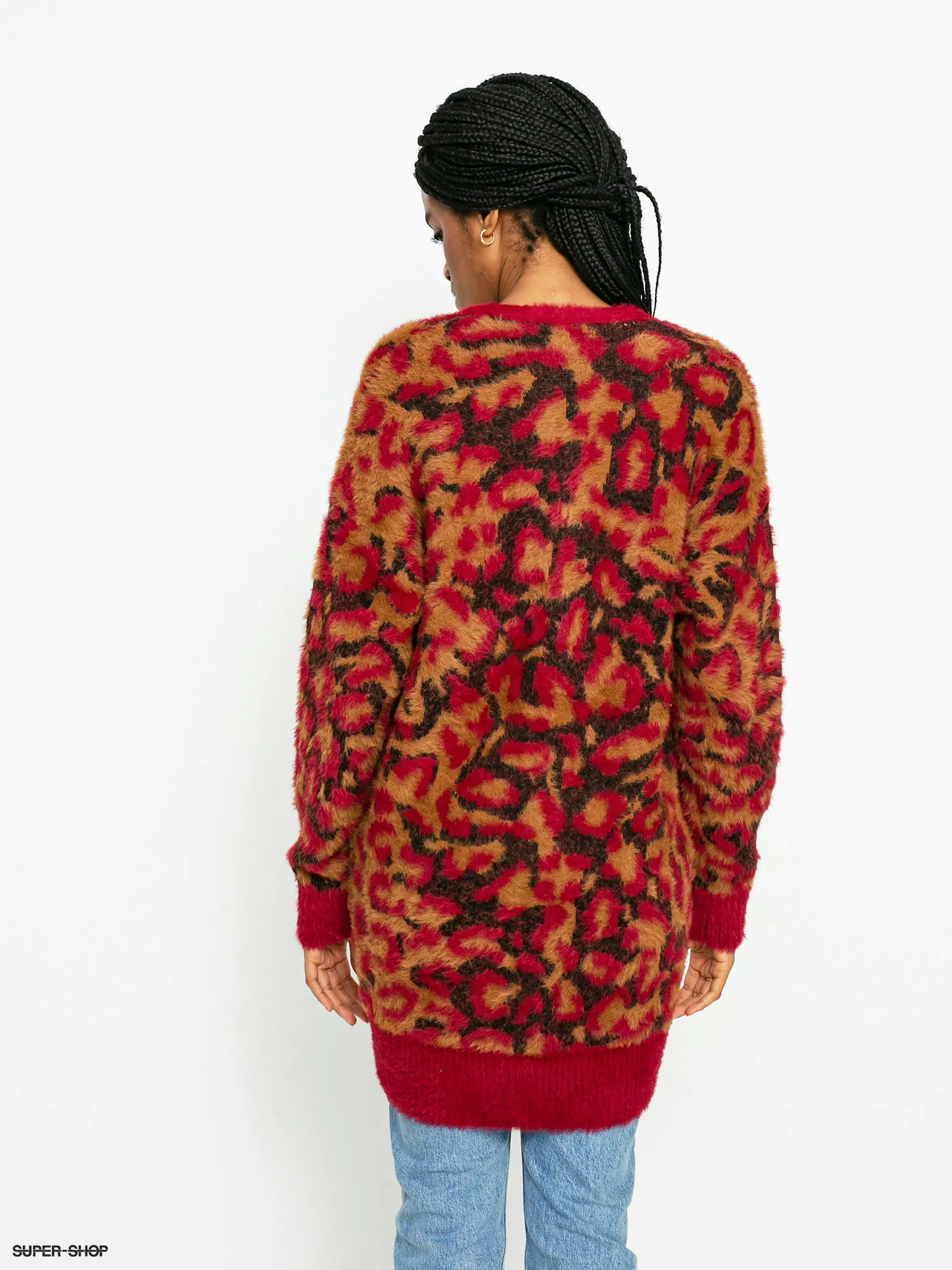 HUF Leopard Knit Duster Sweater Wmn (bloodstone)