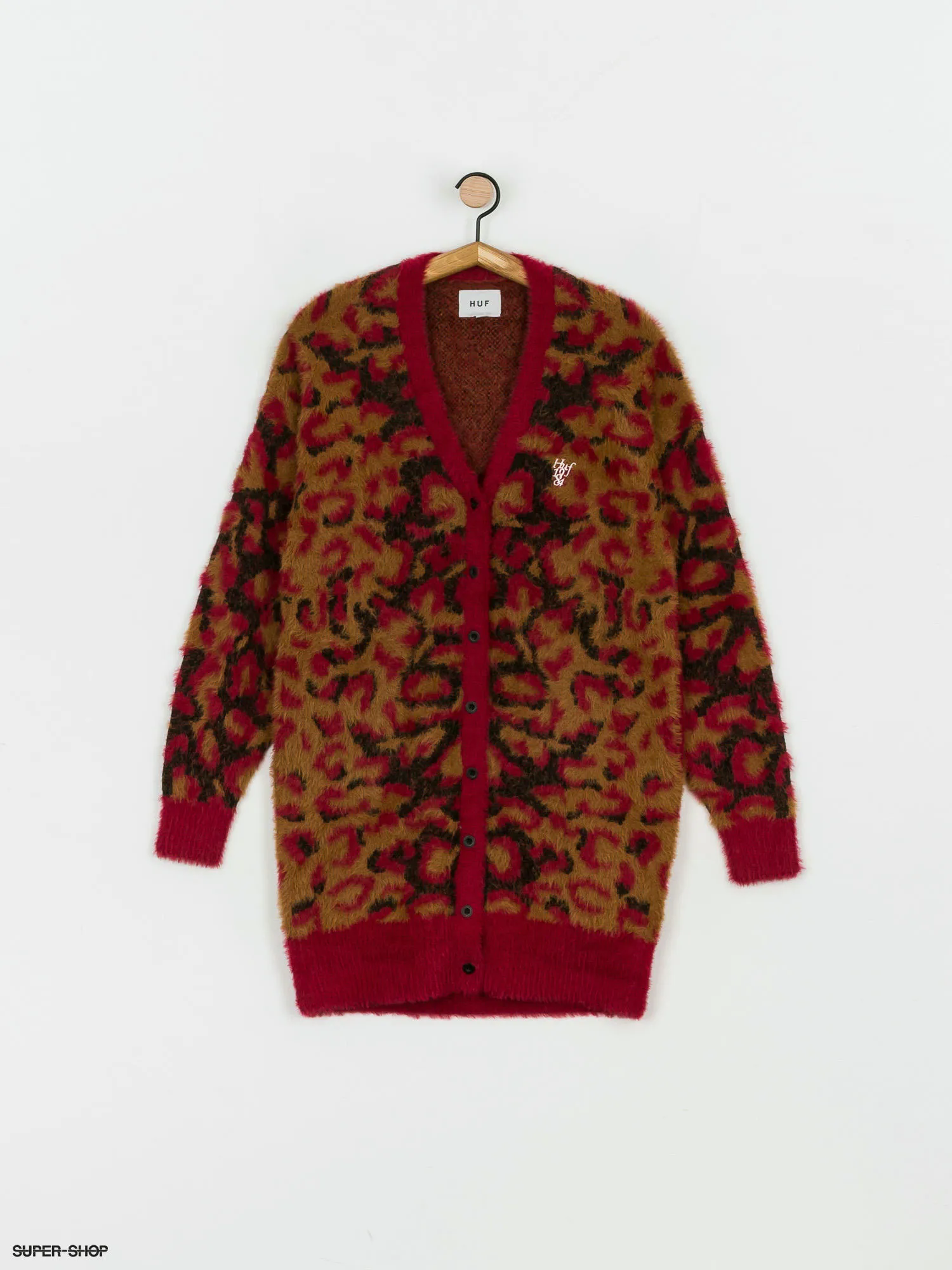 HUF Leopard Knit Duster Sweater Wmn (bloodstone)