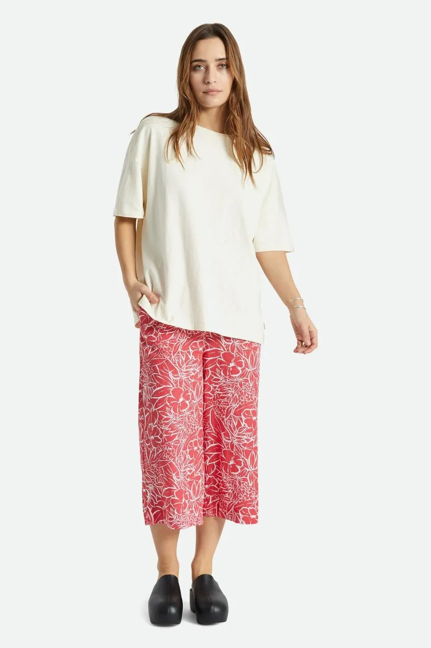 Indo Linen Wide Leg Pant - Aloha Red