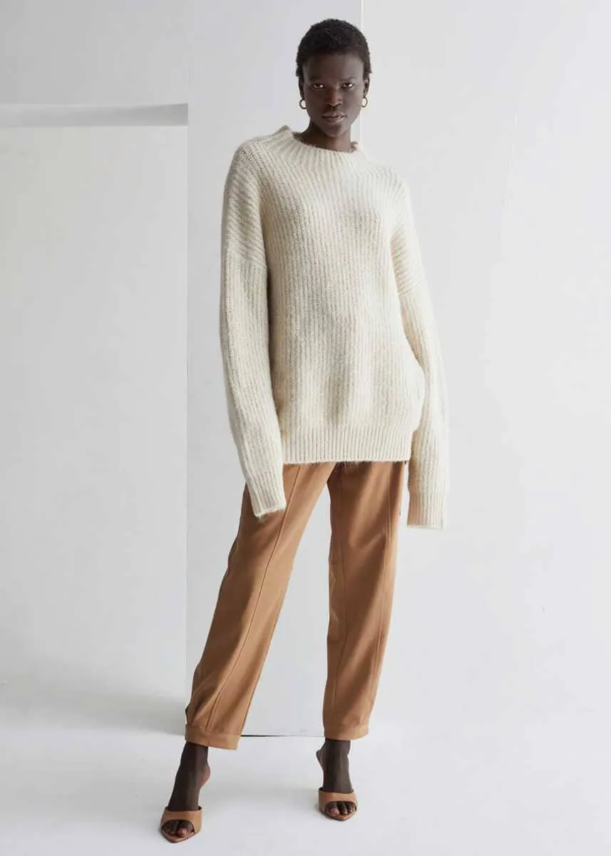 Isabel Mock Neck Sweater - Cream