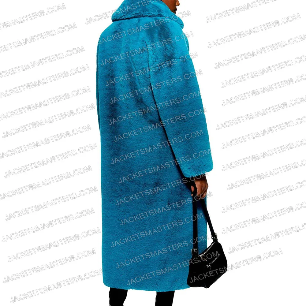 Justin Bieber Blue Fur Coat