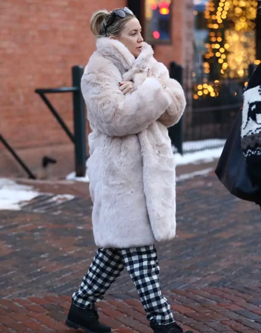 Kate Hudson White Fur Coat | Ujackets.com | 45% OFF