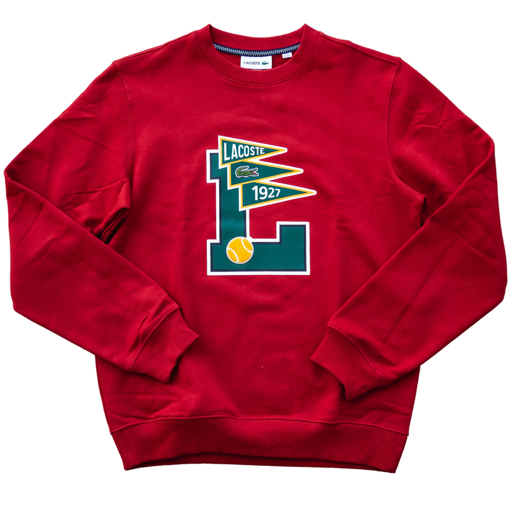 Lacoste Flags Graphic Crewneck (Scarlet)