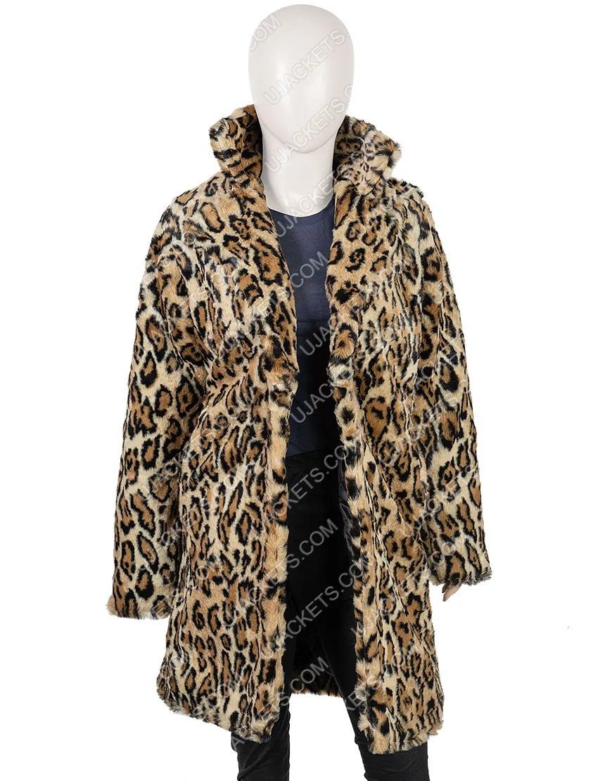 Last Christmas Kate Printed Coat | Emilia Clarke Faux Fur Coat | ujackets