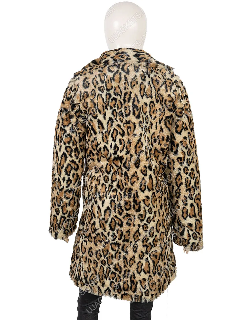 Last Christmas Kate Printed Coat | Emilia Clarke Faux Fur Coat | ujackets