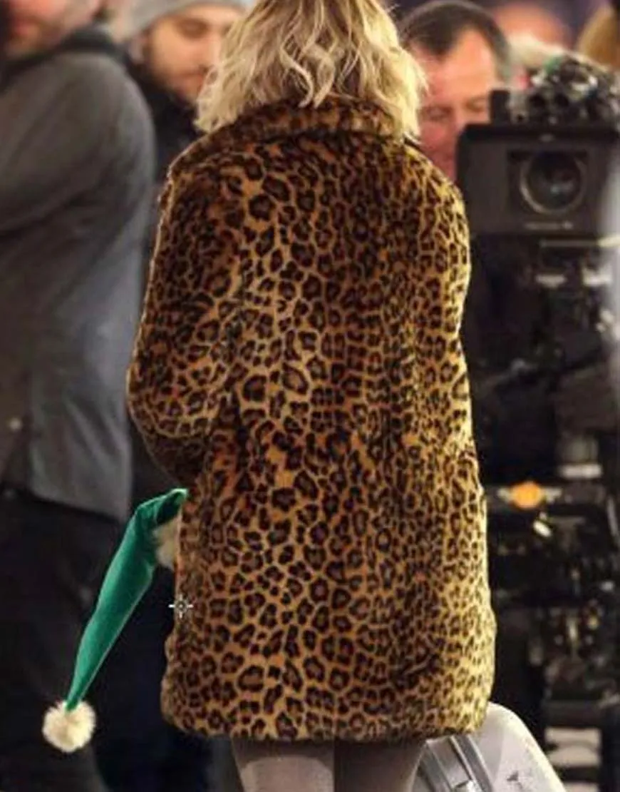 Last Christmas Kate Printed Coat | Emilia Clarke Faux Fur Coat | ujackets