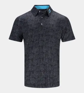 LEAFY POLO - BLACK