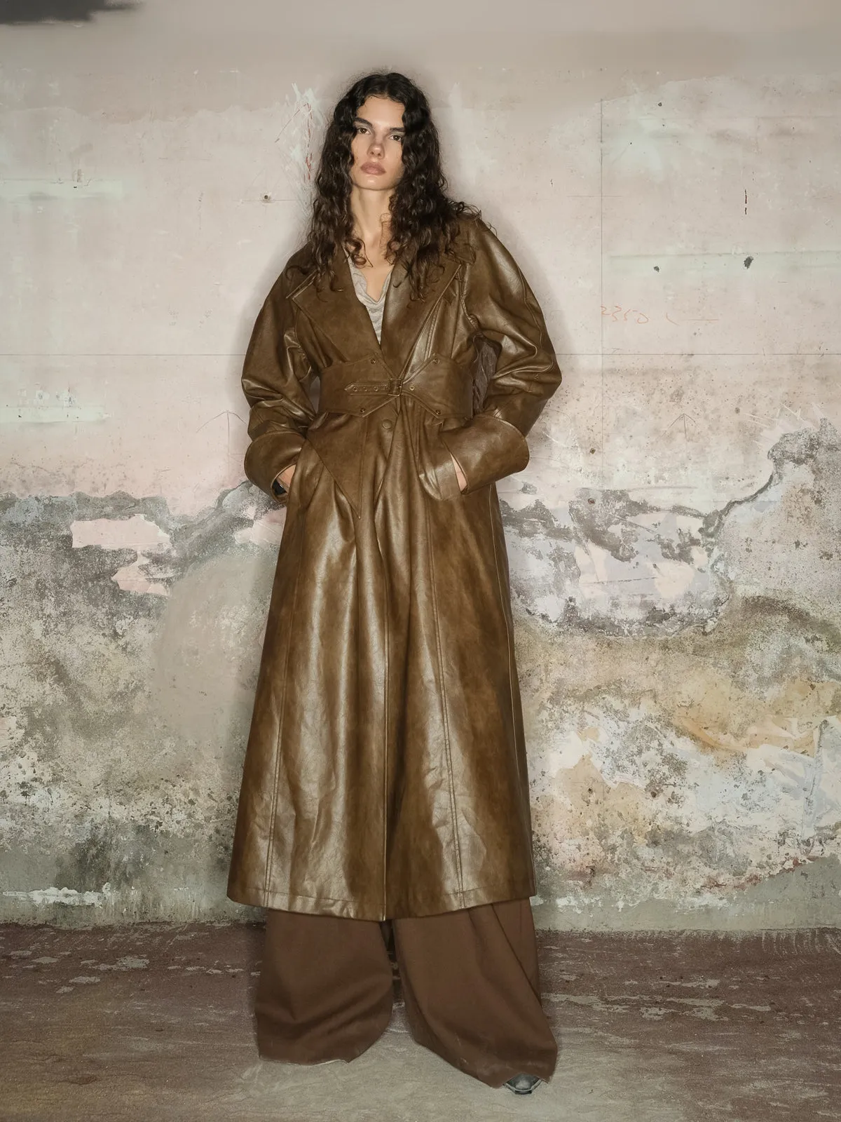 Leather Vintage Nichi Cool Long-Coat