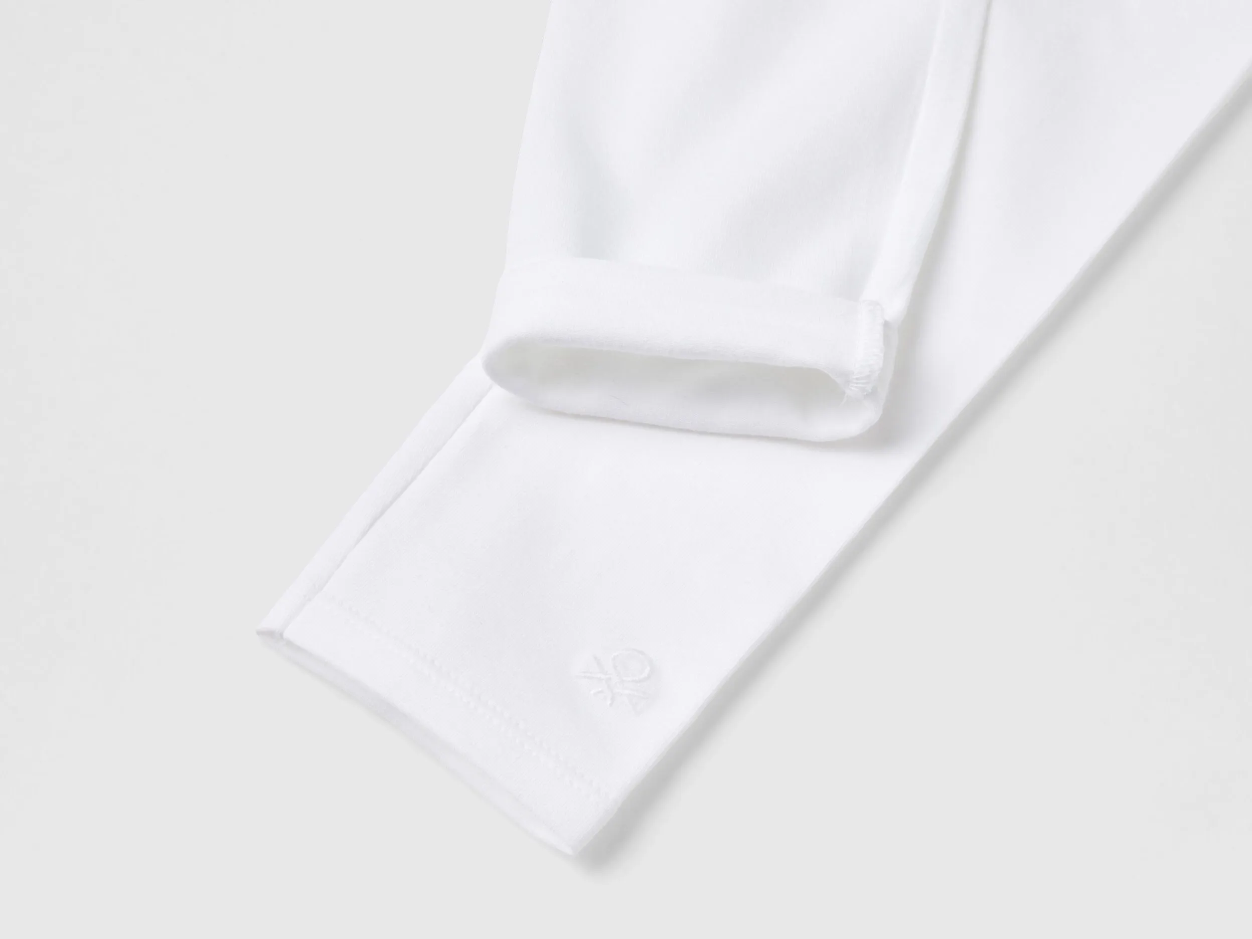 Leggings in stretch cotton with logo - White | Benetton