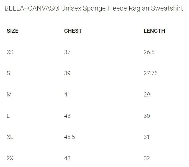 LFXC - BELLA+CANVAS Unisex Sponge Fleece Raglan Sweatshirt - BDXC23