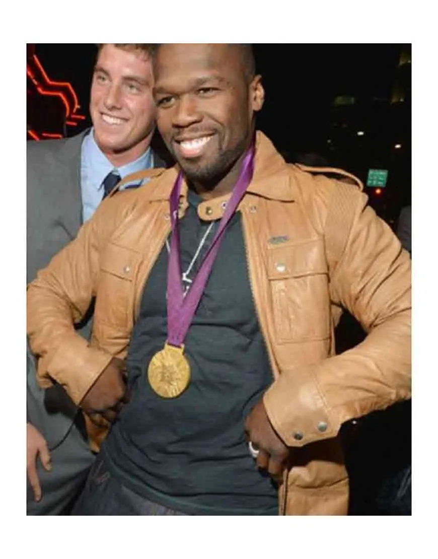 Los Angeles End of Watch 50 Cent Tan Leather Jacket - UJackets