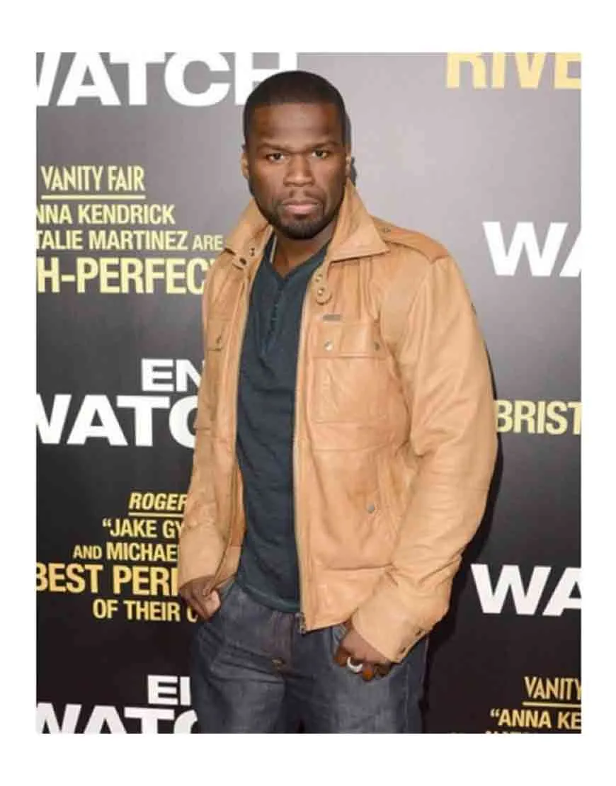 Los Angeles End of Watch 50 Cent Tan Leather Jacket - UJackets