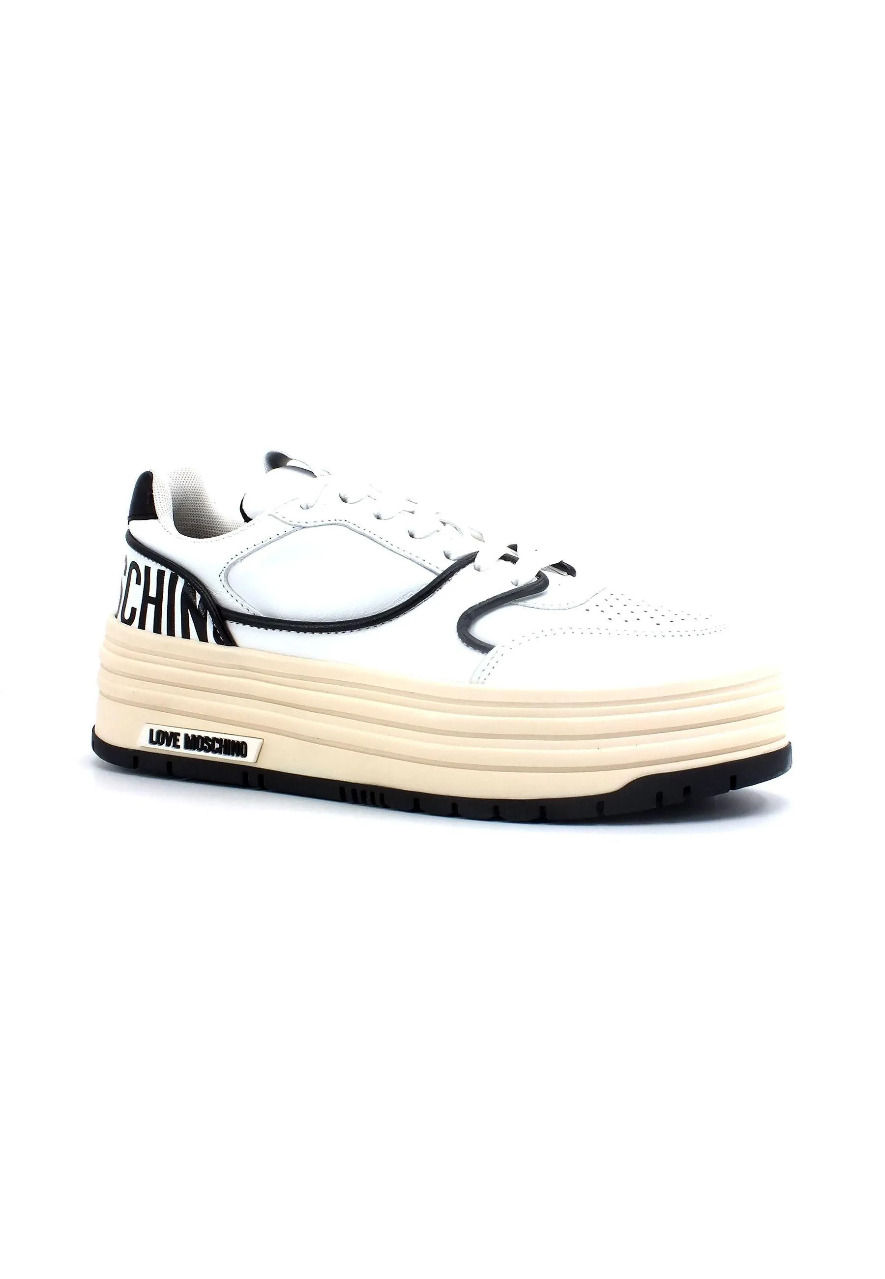 LOVE MOSCHINO Sneaker Platform Donna White Black JA15426G1GIAO10A