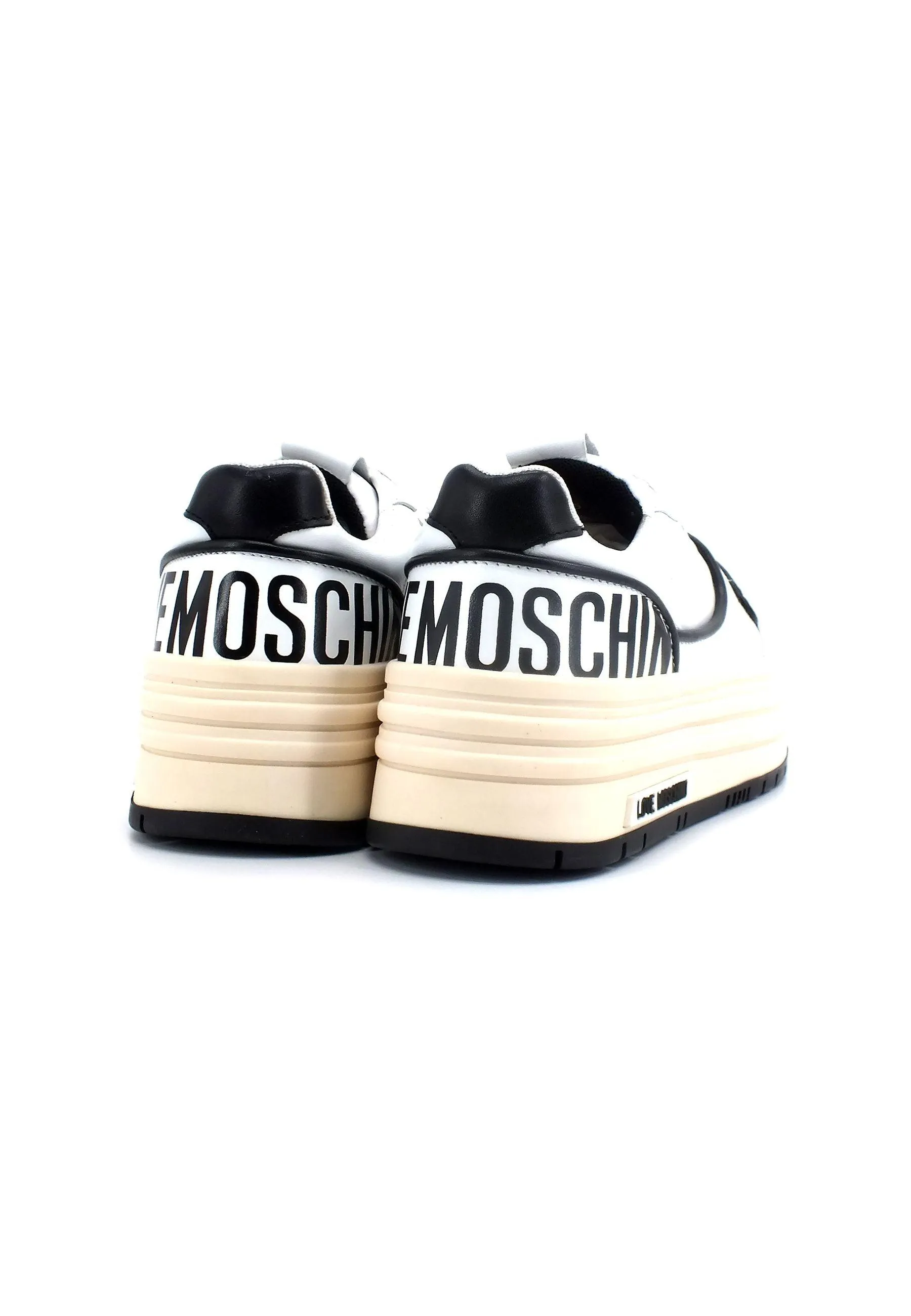 LOVE MOSCHINO Sneaker Platform Donna White Black JA15426G1GIAO10A