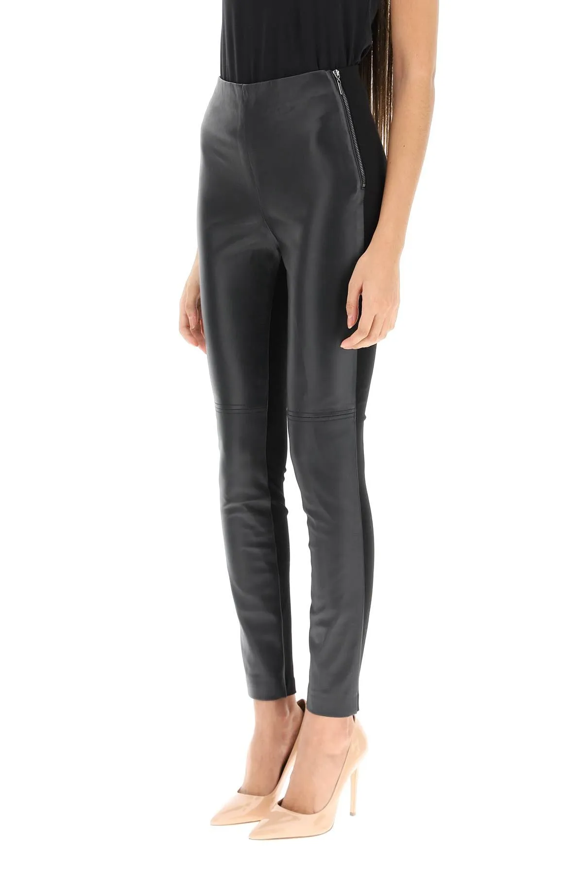 Marciano by guess leather and jersey leggings 94G1179254Z JET BLACK A996