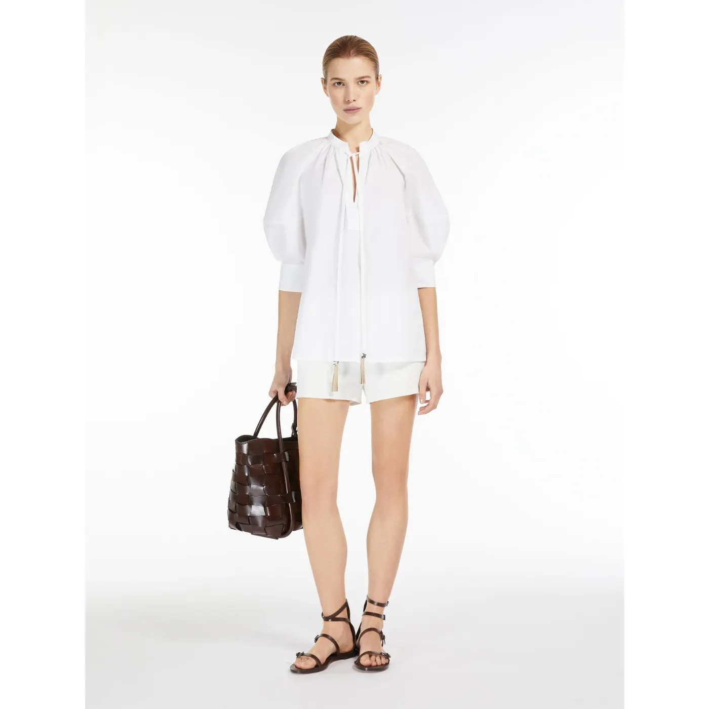 MaxMara  |Cotton shirt with balloon sleeves