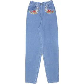 Meadows Blue Begonia Jeans Multi Embroidery