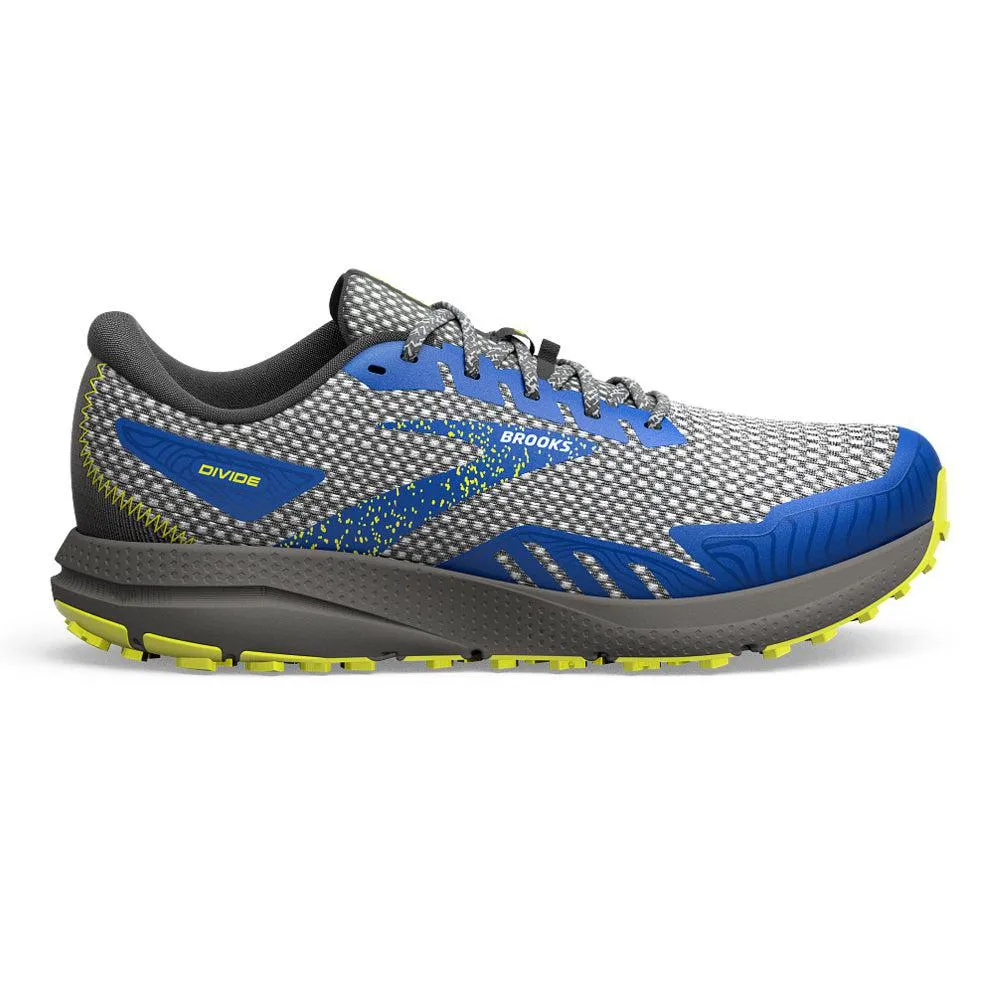 Men's Brooks Divide 4, Gunmetal/Surf the Web/Sulphur, 15 D Medium