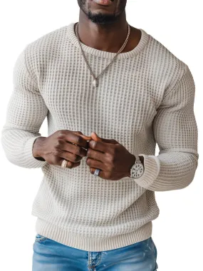 Men's Fashion Solid Color Loose Round Neck Sweater