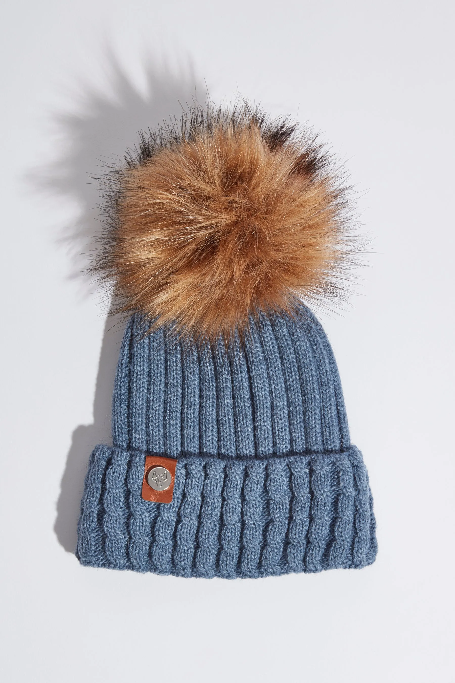 Mens Faux Boston Pom Pom Hat - Denim