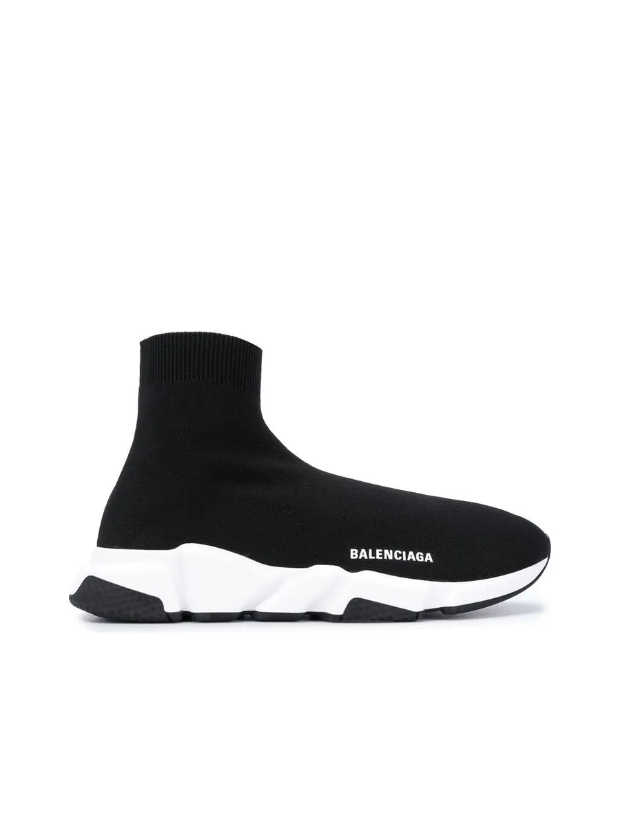 Men's Speed Recycled Knit Sneaker in Black/white