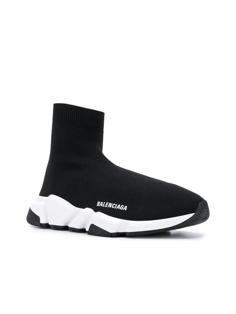 Men's Speed Recycled Knit Sneaker in Black/white