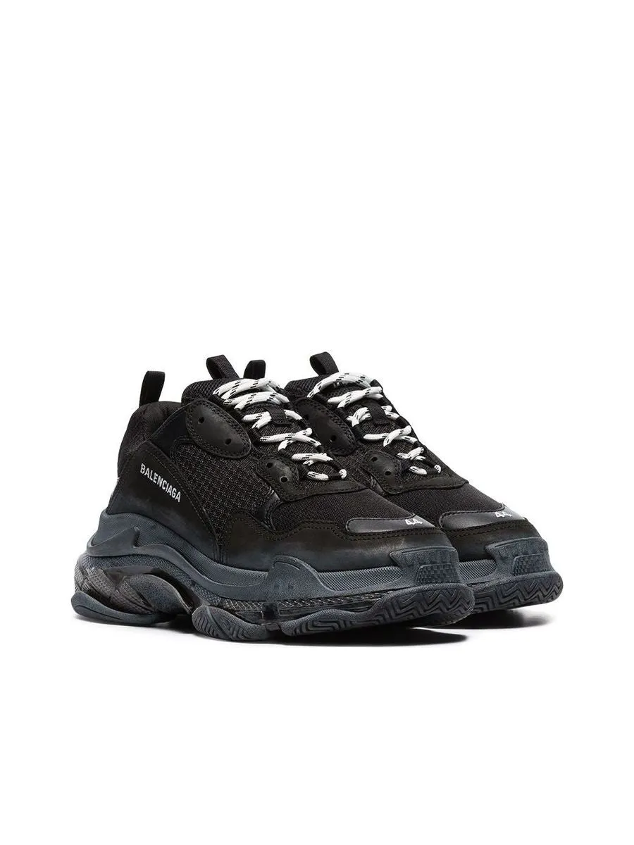 Men's Triple S Clear Sole Sneaker in Black