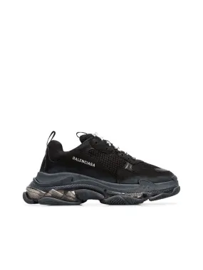 Men's Triple S Clear Sole Sneaker in Black