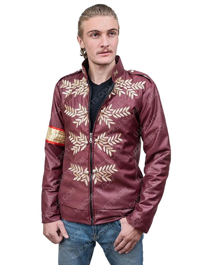 Michael Jackson Maroon Military Jacket | Ujackets.com - 35%OFF