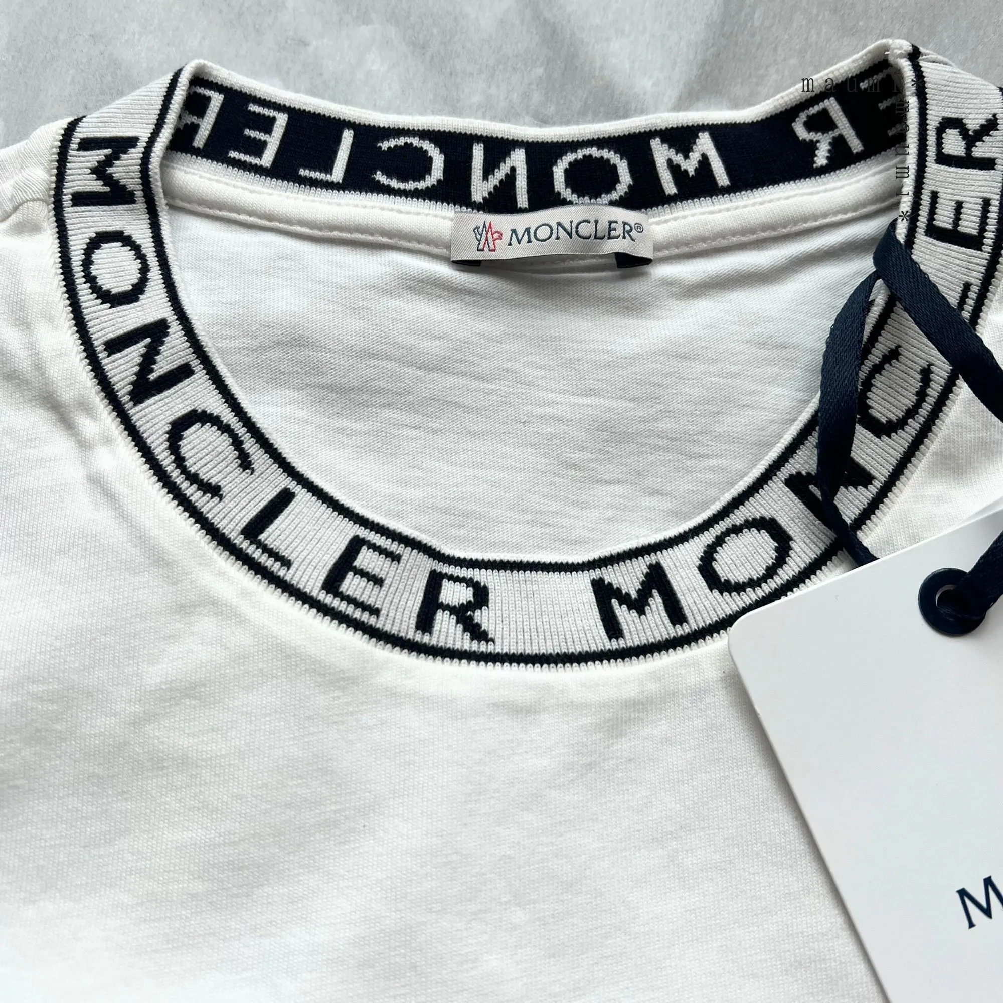 MONCLER  |Crew Neck Plain Cotton Short Sleeves Logo Crew Neck T-Shirts