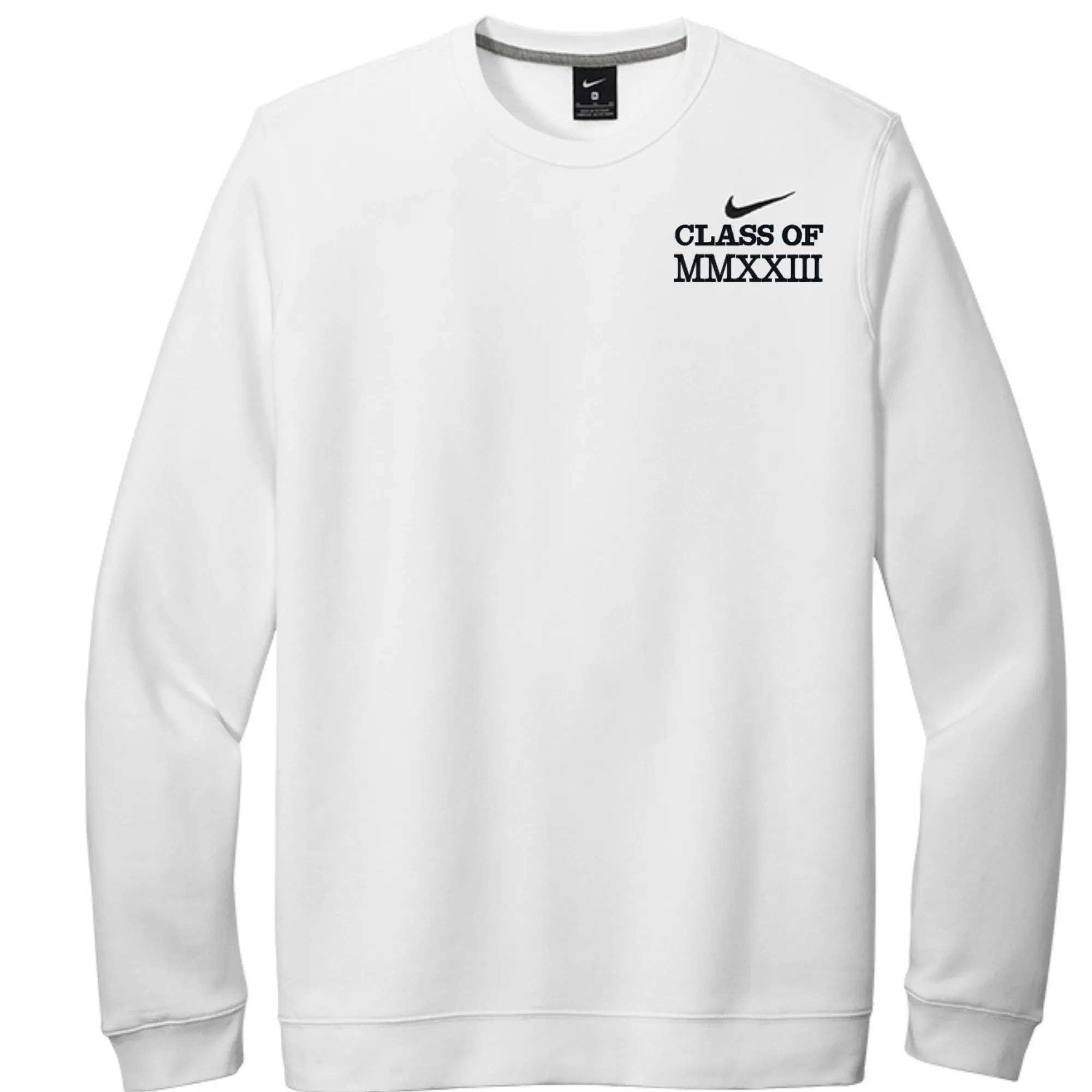 Nike Graduation gift Embroidered crewneck sweatshirt with class of 2024 in Roman numerals,