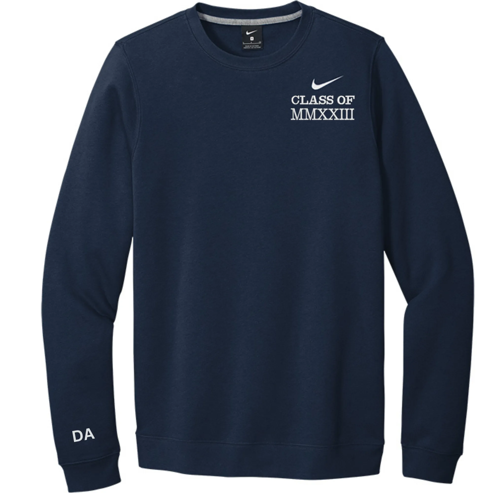 Nike Graduation gift Embroidered crewneck sweatshirt with class of 2024 in Roman numerals,