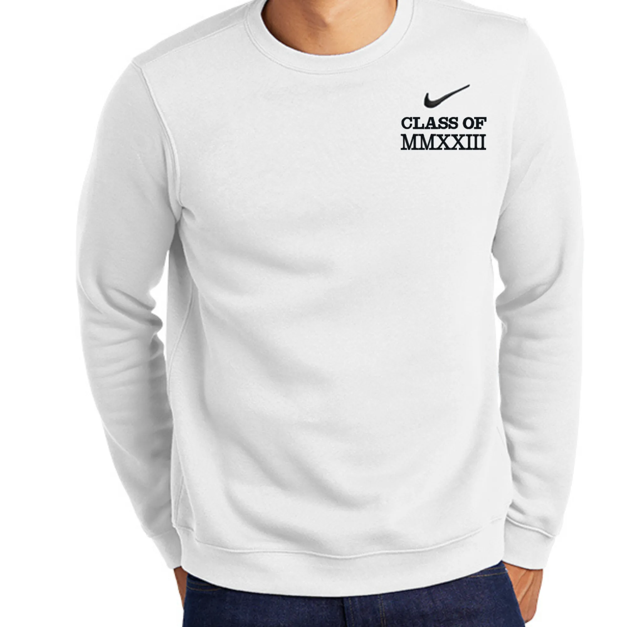 Nike Graduation gift Embroidered crewneck sweatshirt with class of 2024 in Roman numerals,